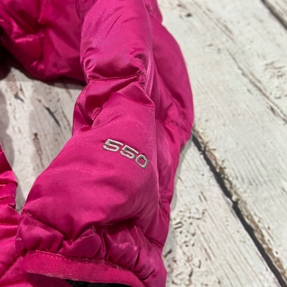 Girls The North Face Dark Pink 500 Goose Down Zip Up Jacket - Picture 4 of 10